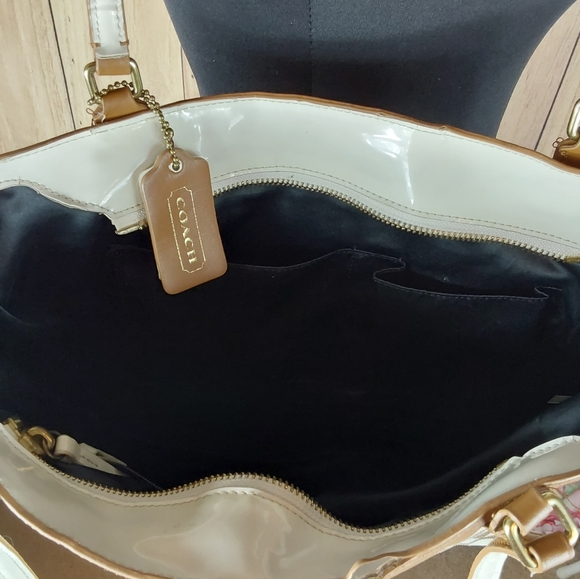 Coach Printed Signature Canvas and Calf Leather Tote - Picture 4 of 15